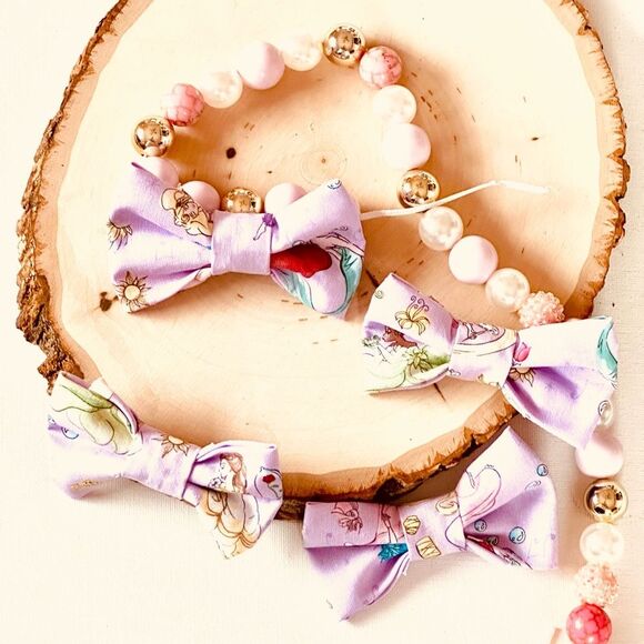 NWOT Princess Girl’s Fabric Hairbow in Purple - Picture 1 of 3